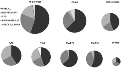 Fig. 1. Distribution of conﬁrmed EV infections by “a” month of detection “b” age of patient