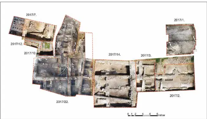 4. kép.  A káptalani kolostor északi részének 2017. évi ásatási ortofotója