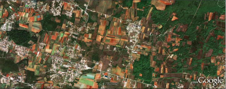 3. kép. A Google Earth-ön keresztül hozzáférhető műholdfelvétel az isztriai Pula (Colonia Iulia Pola Pollentia) környékéről