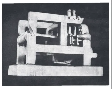 Figure 5b. János Gaál: Weaver. Sculpture on the exhibition organized in 1974 in  Debrecen