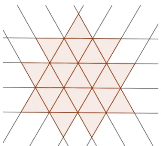 Figure 3: A triangular grid formed by 12 lines