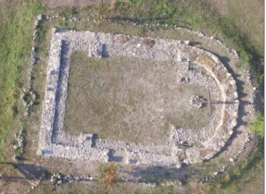 Fig. 9. Reconstruction of medieval churches in an aerial  photograph at Tázlár–Templomhegy 
