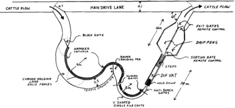 Fig. 8.2 Handling system for dipping cattle with curved races. As appeared in the publication [11]