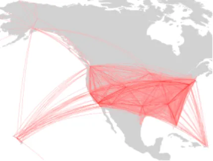 Figure 6 . 1 : The flight network of the US.