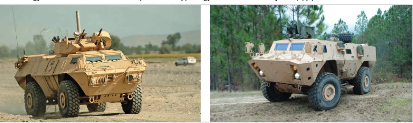 17. ábra. Egy amerikai M1117 ASV Irakban (bal oldali kép) és egy kanadai TAPV harcjármű [4] [5]