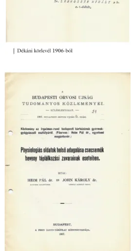 4. ábra Dékáni körlevél 1906-ból