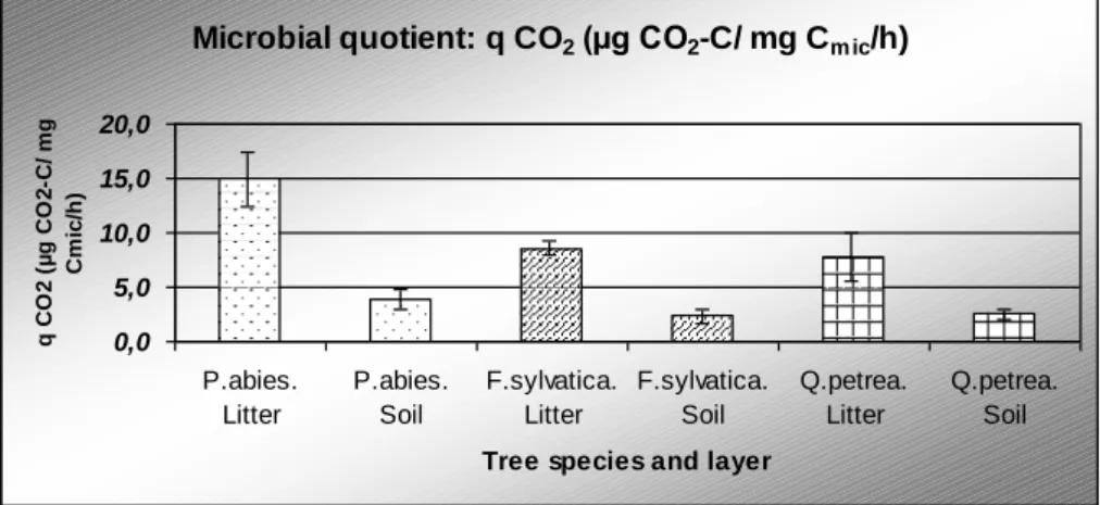 Table 2.  Microbial biomass calculated from the lipid phosphate content of the 0–10 cm mineral  soil layer in the spruce (P