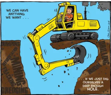 Figure 4. English: We can have anything we want... ... if we just dig ourselves a deep enough  hole