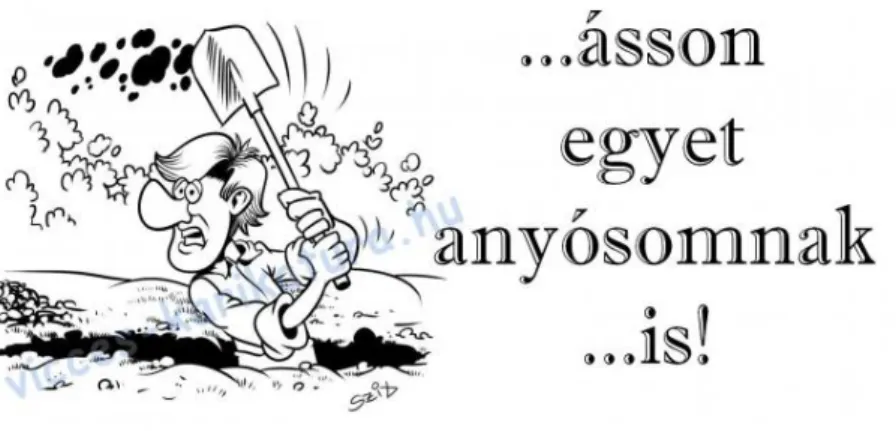 Figure 15: Hungarian: …ásson egyet anyósomnak is! […should dig one for my mother-in- mother-in-law as well!] Source: http://vicces-karikatura.hu/karikatura.php?id=3975, Retrieved July 7, 