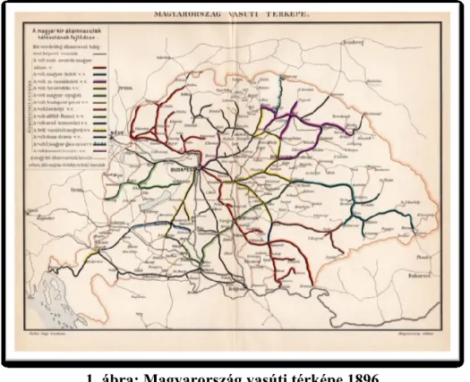 1. ábra: Magyarország vasúti térképe 1896 