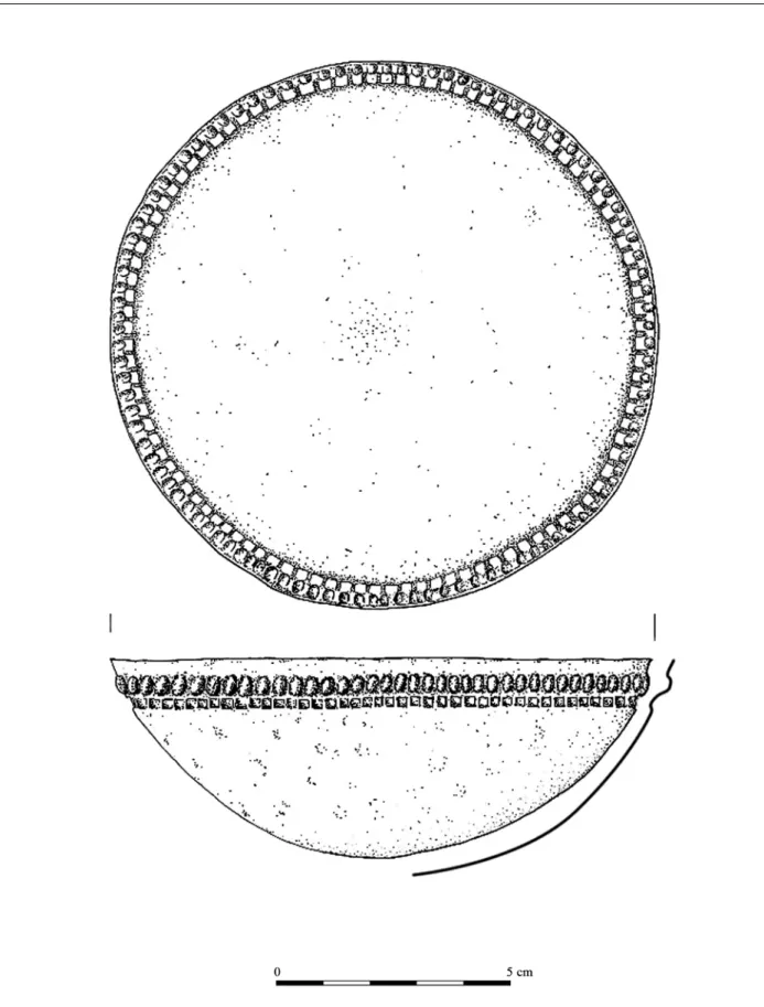 4. kép.  Bonyhád-Szöcske-szántók. Az ezüst tálka rajza. (Rajz: K. Tóth Gábor) Fig. 4.  Bonyhád-Szöcske-szántók