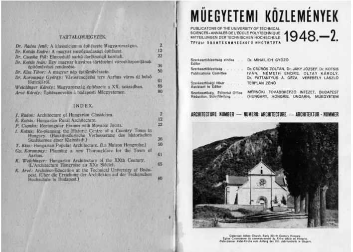 2. ábra: A Műegyetemi Közlemények építész száma, 1948/2.