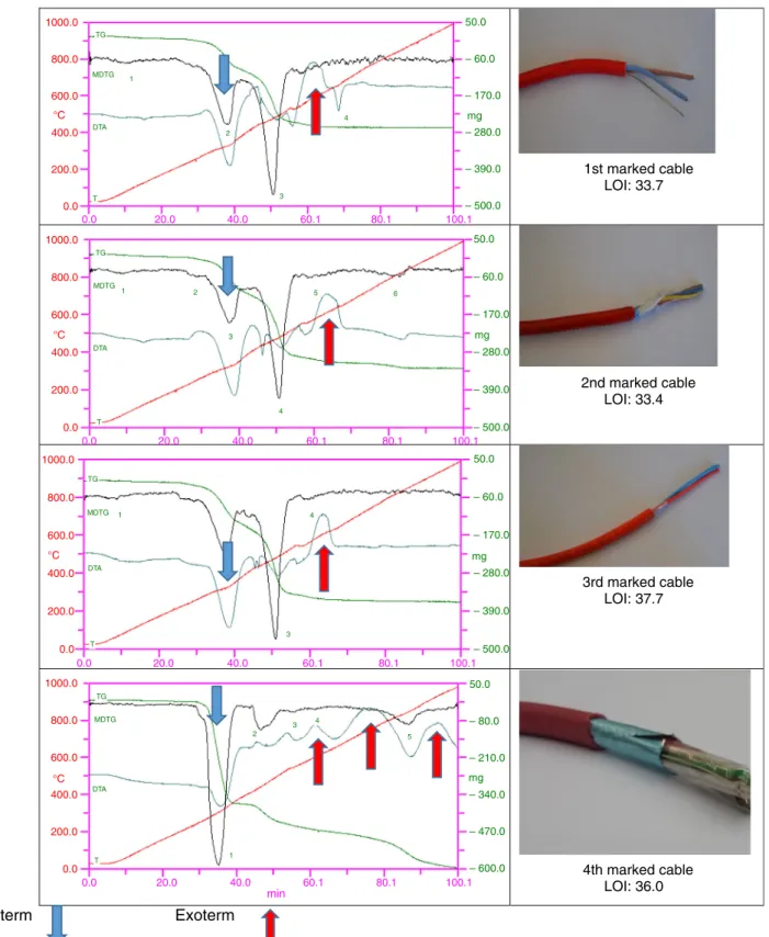 Fig. 8 Derivatograph recording of the external coverage of the cables