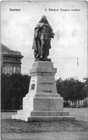 A szobor (5. kép) 118  felállításának időpontját Zomborban 1912 májusában  tűzték ki: június 10-én a város országos ünnepség keretében készült azt felavatni