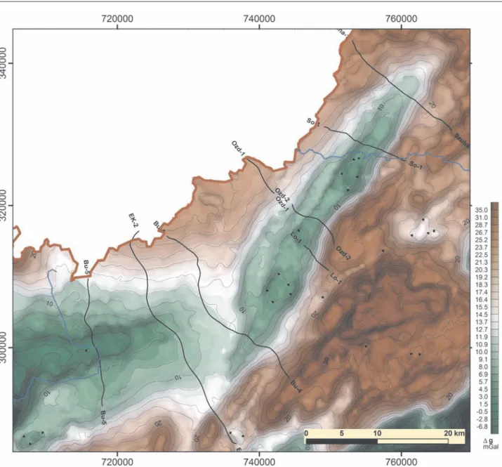 Figure 6.  Isostatically corrected Bouguer anomaly map counted with 2400 kg/m 3 reduction density