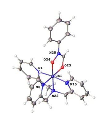 Fig. 9. Proposed structure of [Co(tpa)(GSK -1H )](PF 6 ) 2 , (3) (trans isomer).