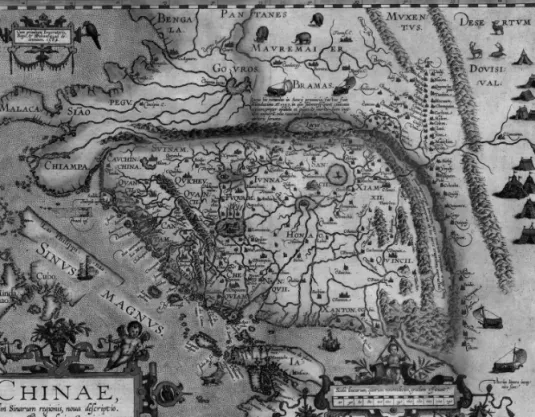 2. kép. Chinae… nova descriptio. Luís Jorge de Barbuda (Ludovicus Georgius) térképe, 1584