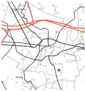 2. ábra: Közlekedési térkép (forrás: OTRT, 4 tr) 