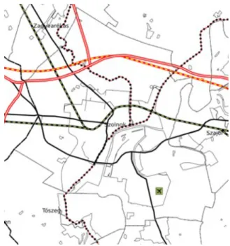 2. ábra: Közlekedési térkép (forrás: OTRT, 4 tr)