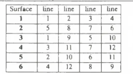 Table  2.  Relation  Type  Data  Structure  of a  Cube Surface line line fine line
