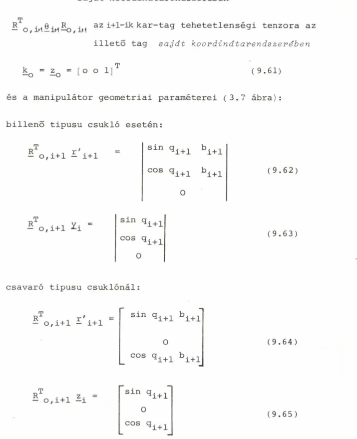 és  a manipulátor  geometriai  paraméterei  (3.7  ábra):