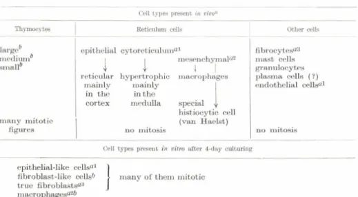 TABLE  1 Cell  types  present  in vivow