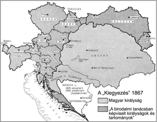 5. ábra: Az Osztrák–Magyar Monarchia 1867-ben 
