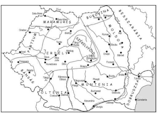 Fig. 7. Hungarian answer e mphasising Ţinutul Secuiesc   (Széke lyföld, Sze kle rland) within Transylvania 