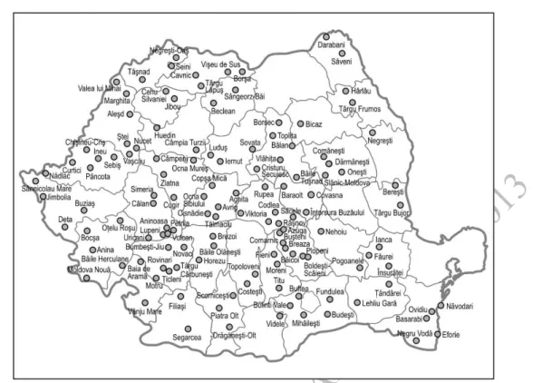 Fig. 2. The process of acquiring city status in Romania between 1945 and 1989   within the framework of the system of counties in 1968 
