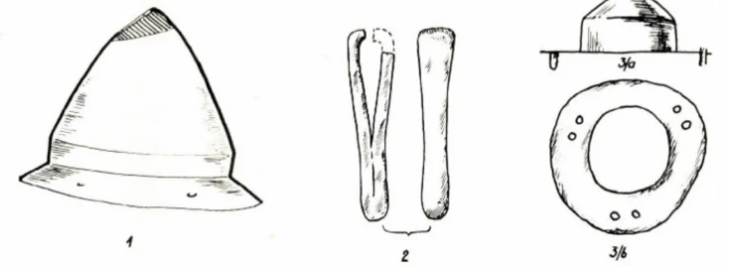 Abb.  5.  C songrád— B erzsenyi-St raße.  1— 2:  G rab  4;  3:  Geszteréd
