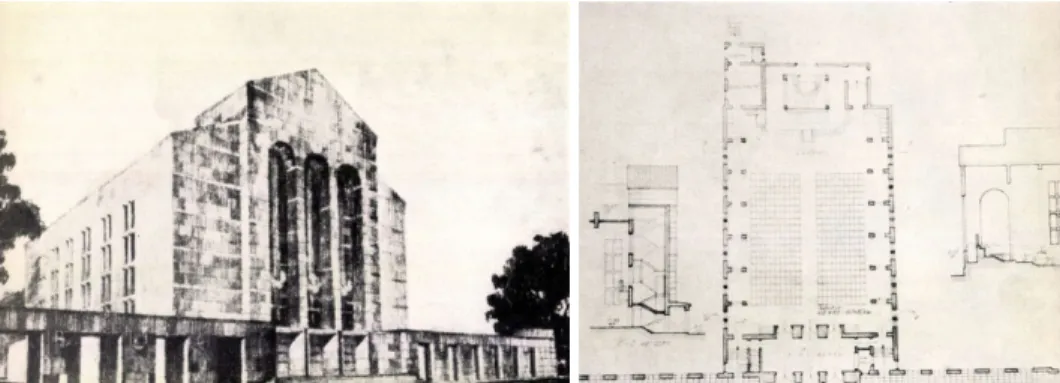 18–19. kép. Helyőrségi templom pályaterve (MÉ 38 [1941] 1. 16, 17)