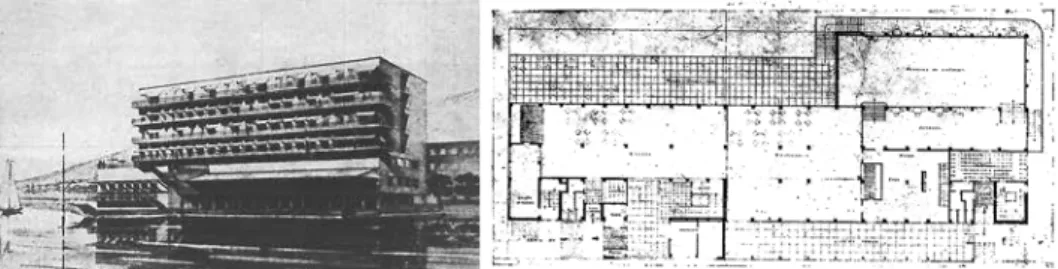 Figure 5. The perspective drawing of the Hotel of the Yugoslav Shareholders’ Society in Split (Kiverov  et al