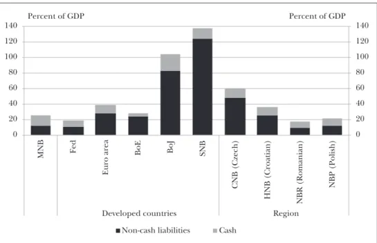 Figure 2: International comparison of the liabilities side of central bank balance sheets