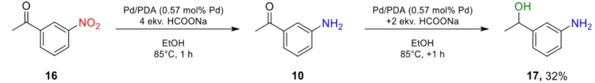 Az acetofenon reaktívabbnak bizonyult a többi karbonil vegyülethez képest (22. ábra,  18)