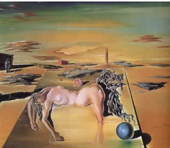   6. kép. Salvador Dalí: A láthatatlan alvó nő, ló, oroszlán (1930) 