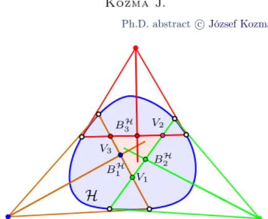 Figure 3.9. Perpendicular bisectors of a trigon in Hilbert geometry