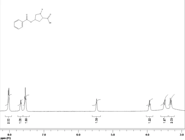 34. ábra Az O-benzoil-Hyp (2)  1 H NMR spektruma. 