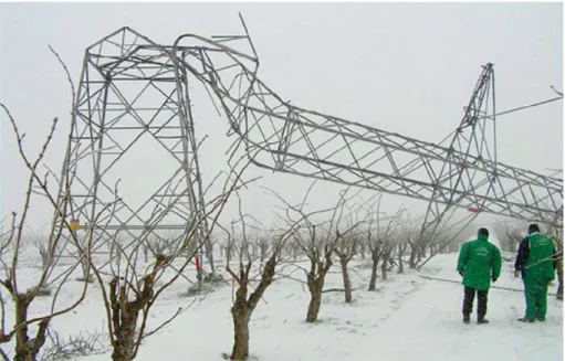 Figure 5: Falling post on a 220 kV dual-system transmission line. Source: (URL6)