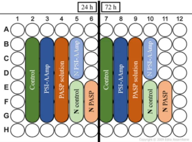 Figure 1. Sample distribution on the cell culture plate. N stands for negative control