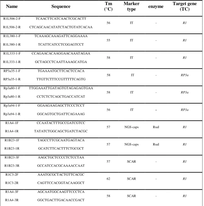 Table 6. Characteristics of the transcriptome-based IT primers  