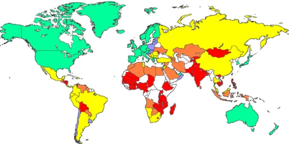 1. ábra. A WEF által vizsgált országok megoszlása fejlettségi szint alapján 