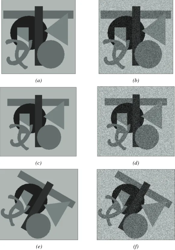 Figure 15. Test images: (a)“ArtI1” (b) “a” with noise PSNR 1 =21.36dB (c) “ArtI2”