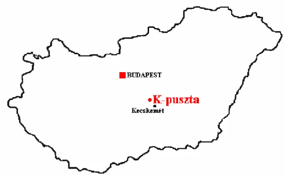3. ábra: K-puszta elhelyezkedése Magyarországon 