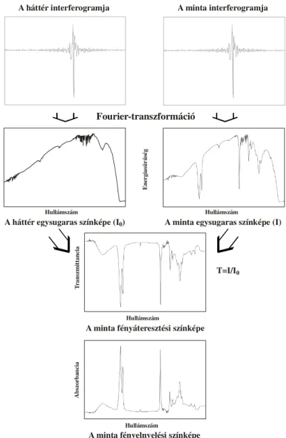 1.8. ábra: Az abszorbancia spektrum előállítása FTIR berendezéssel 