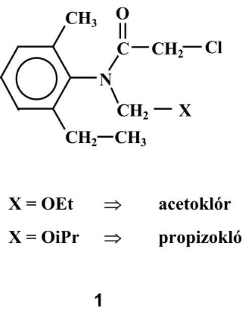 6. ábra: Az acetoklór és propizoklór szerkezeti képlete 