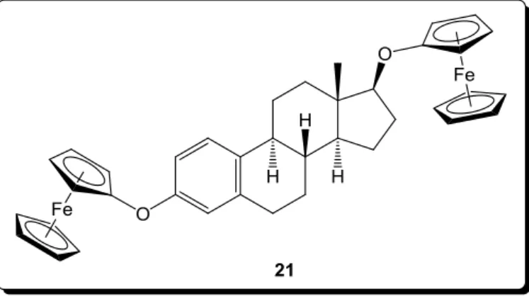 11. ábra Folyadékkristályos viselkedést mutató ösztradiol-ferrocén-származék 