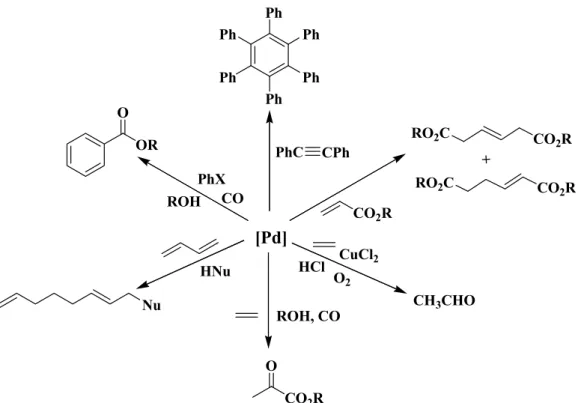 13. ábra Palládium-katalizált szerves kémiai reakciók [43] 