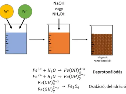 2.2. ábra Magnetit nanorészecskék előállítása ko-precipitációval 