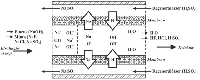 1.3. ábra: A szupresszor m˝uködésének vázlata NaOH eluens használata esetén