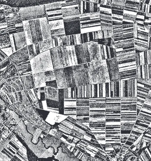 9. ábra. Korrigált légi felvétel (orthofotó) Felső Weimarról 1945-ből